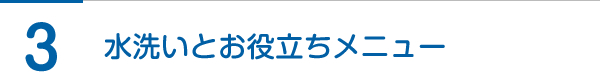 水洗いとお役立ちメニュー